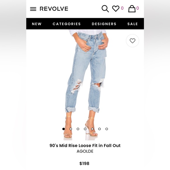 Agolde mid rose loose fit 90’s Jeans in fall out